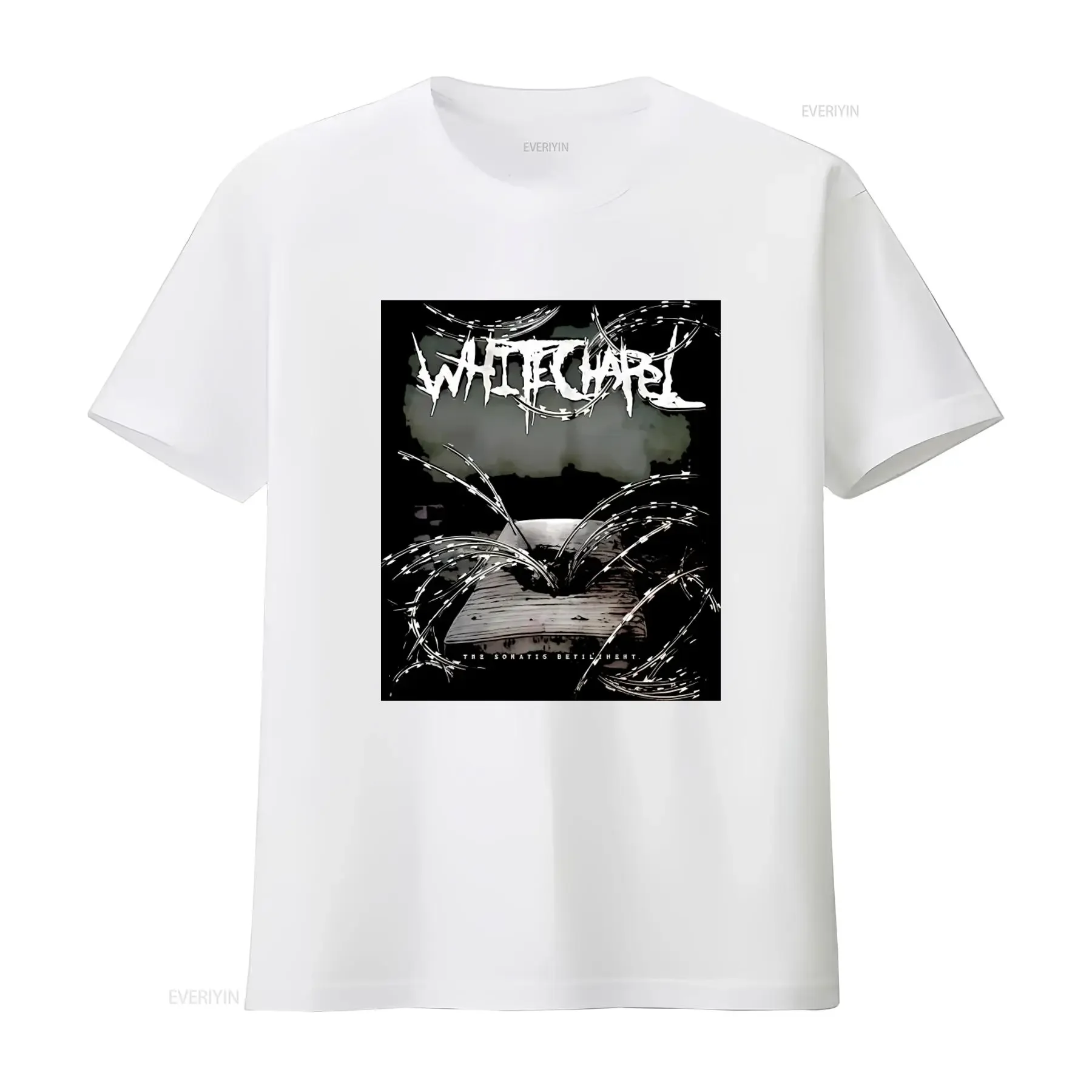 Фото Мужская черная футболка WhiteChapel The Somatic Defilement, все размеры в наличии, винтажная, с эффектом потертости, дизайнерская одежда, удобная, унисекс. №3