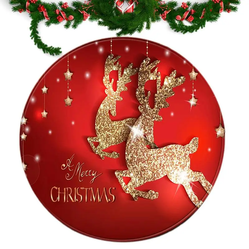 

Christmas Round Area Rug Santa Claus Round Floor Mat Welcome Mats For Home Kitchen Christmas Decor Outdoor Indoor Floor Mats