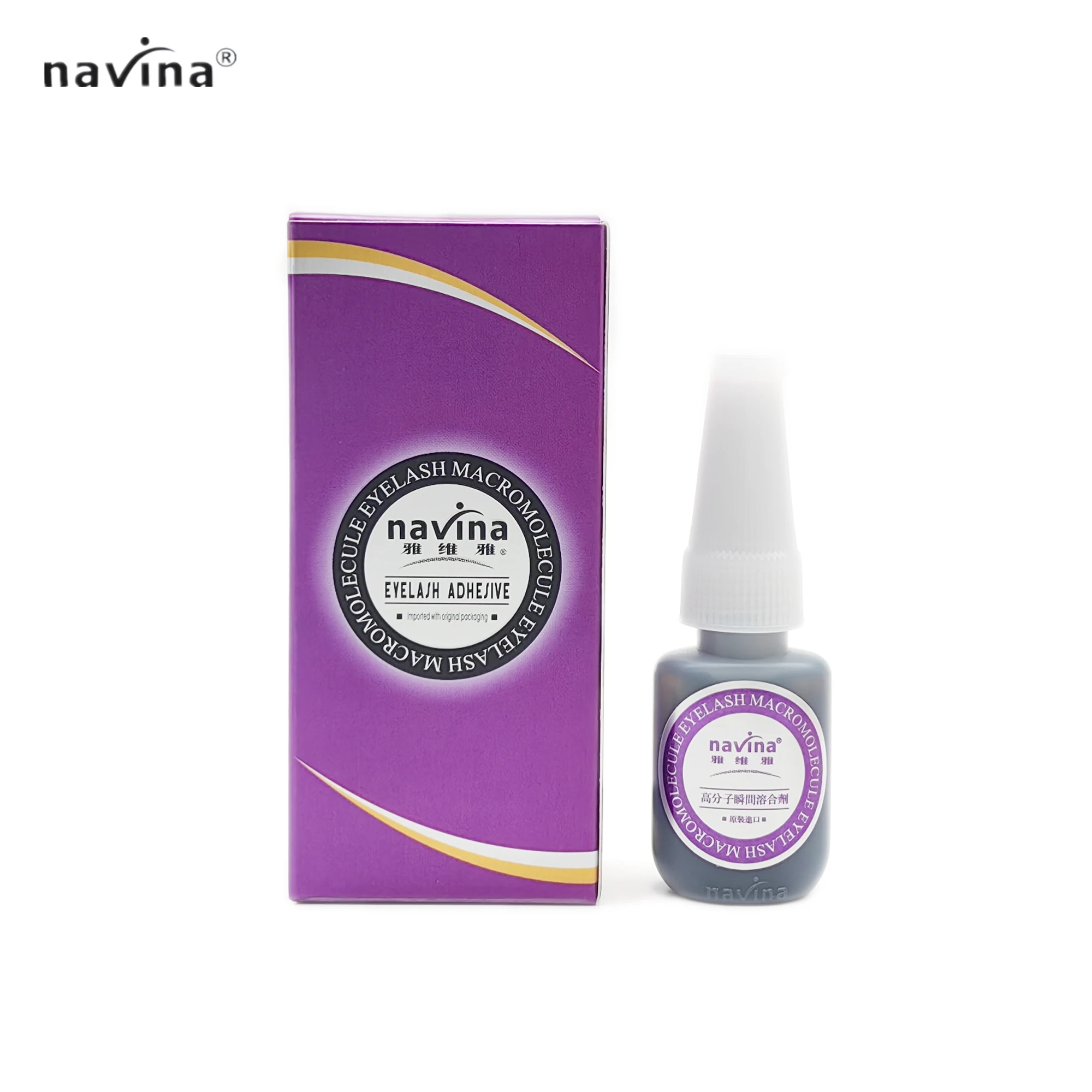 

NAVINA 10g/bottle Eyelash Glue For Individual Fake Eyelashes Eyelash Extension Adhesive Glue Long lasting low odor quick Dry