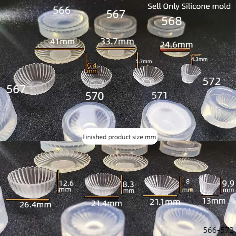Набор мини-полосатых тарелок ручной работы форма для смолы миниатюрная еды