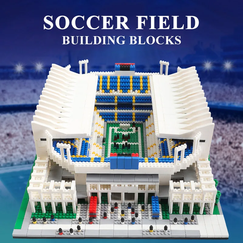 

Микро Футбол футбольное поле старый трафкорд Реал Мадрид стадион модель строительные блоки сигнал парк идуна 3D головоломки игрушки для взрослых
