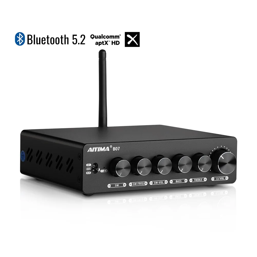 AIYIMA B07 Bluetooth HiFi стерео усилитель TPA3255 2 1-канальный мощности 300 Втx2 + Вт с контролем