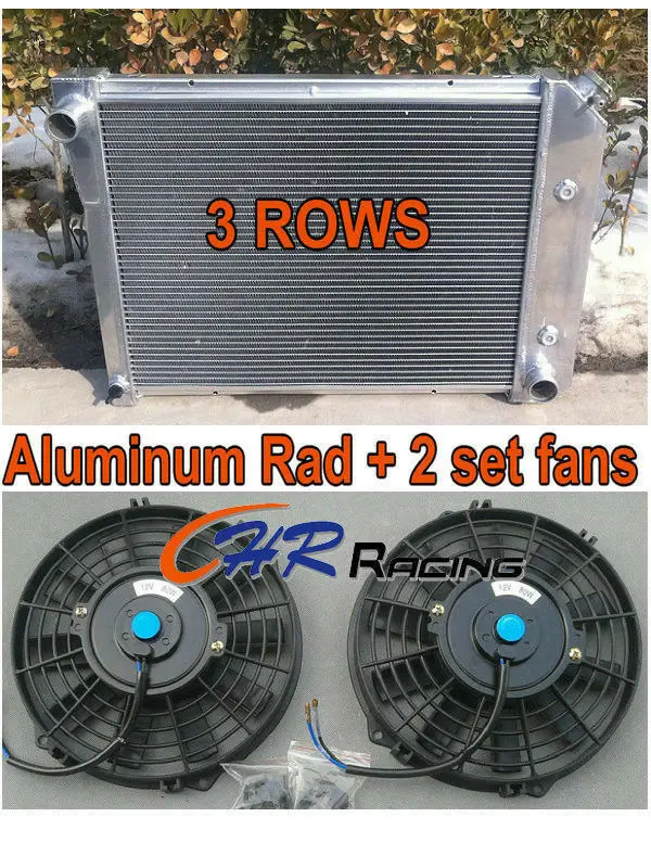 

3 Row Aluminum Radiator & Fans For Chevy Nova PRO 1968-1974 / SMALL BLOCK 72-79