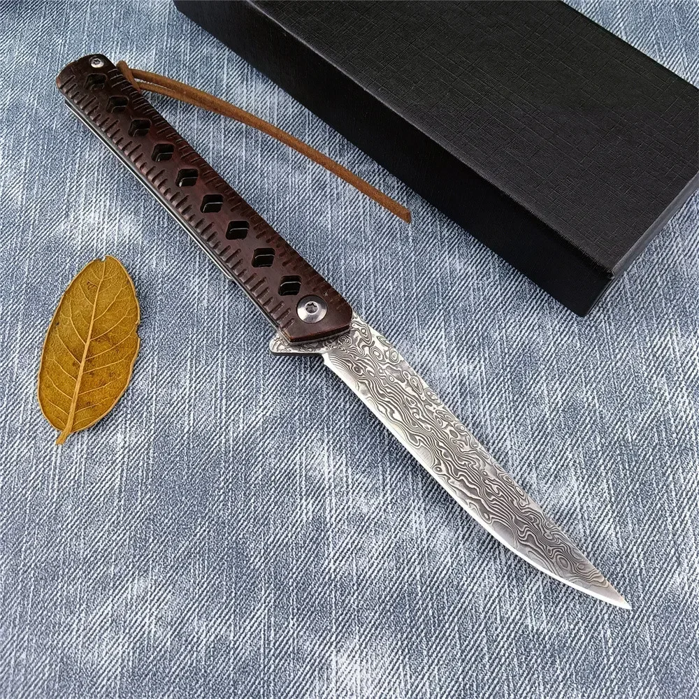 Лезвие из дамасской стали V10 легкий карманный складной нож рукоятка палисандра