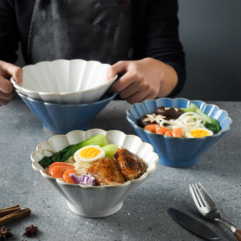 

1PC Japanese Style Ceramic Solid Fruit Salad Dessert Soup Ramen Fruit Dinner Bowl Household Tableware Set