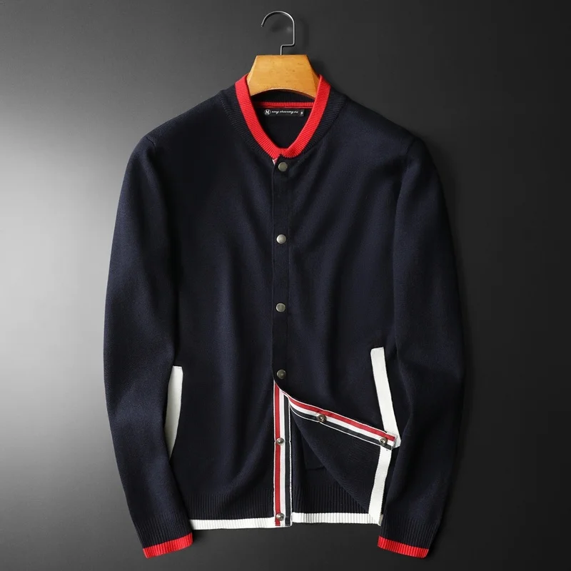 

Кардиган мужской однобортный, свитер с длинным рукавом, деловой Повседневный вязаный кофта, верхняя одежда, осень-зима