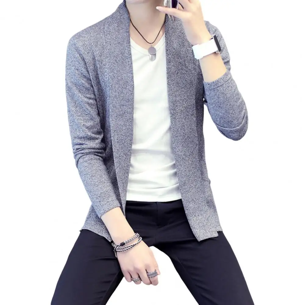 Мужской облегающий кардиган мужской вязаный пальто для осени и зимы