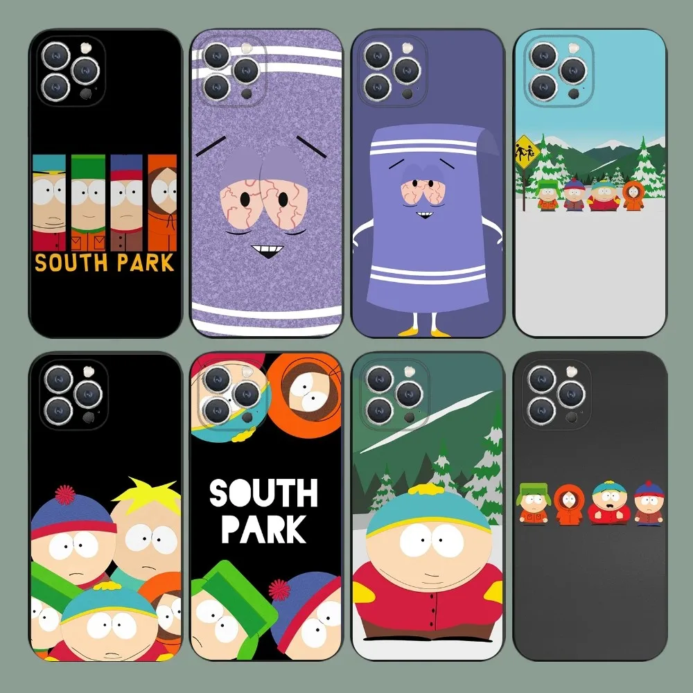 Чехол для телефона Cartoon S-South P-Park iPhone 15 14 13 12 11 Plus Pro Max XS X XR SE Mini 8 7 мягкий силиконовый