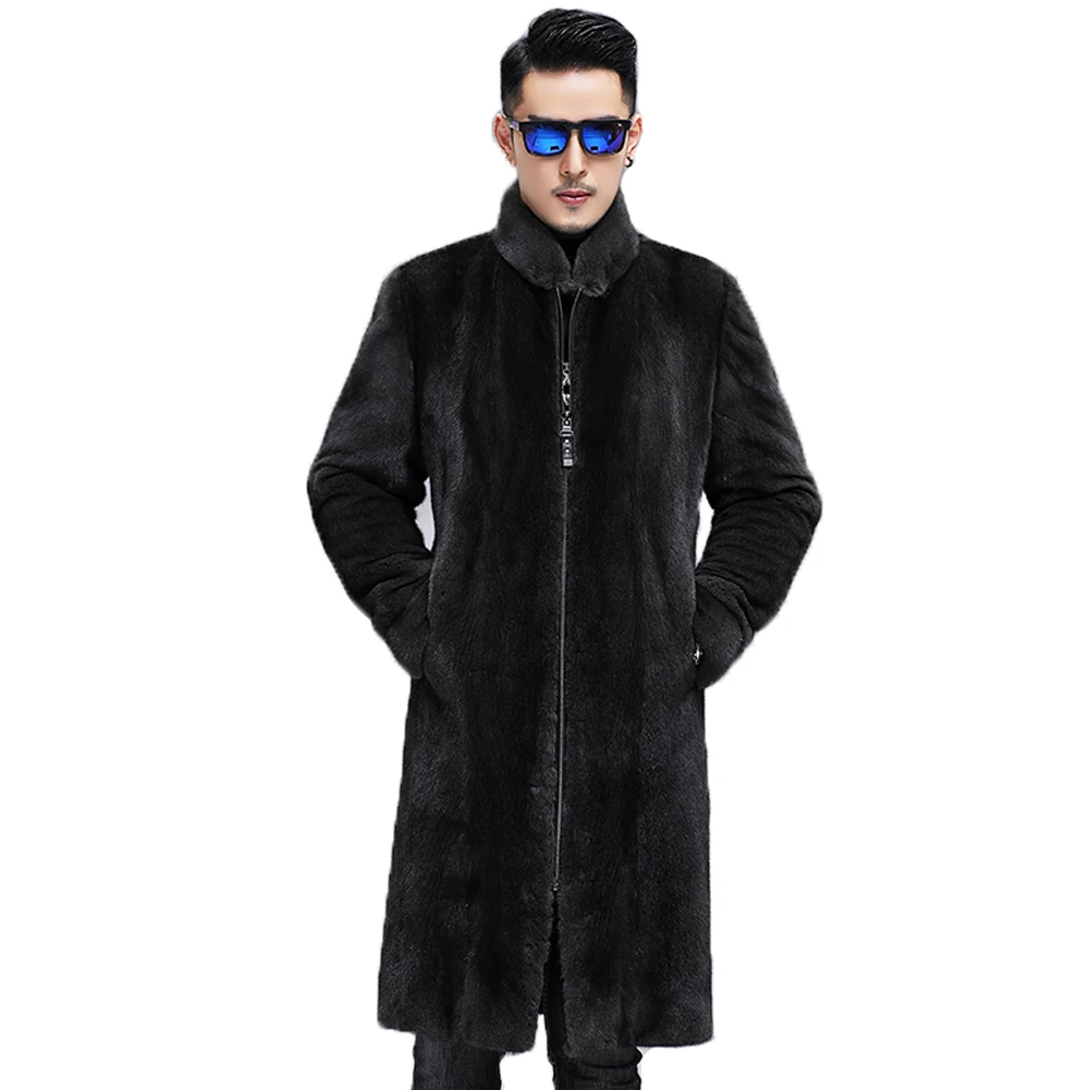 Мужская Меховая куртка Denny &amp Dora серая норковая шуба меховое пальто с