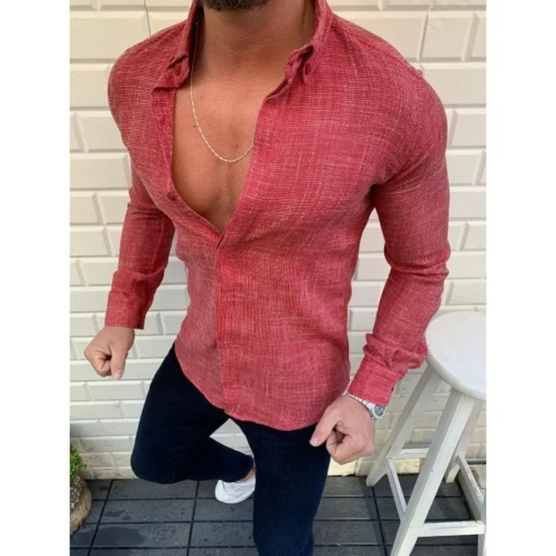 New Long Sleeve Men's Casual Double Access Cotton Shirt