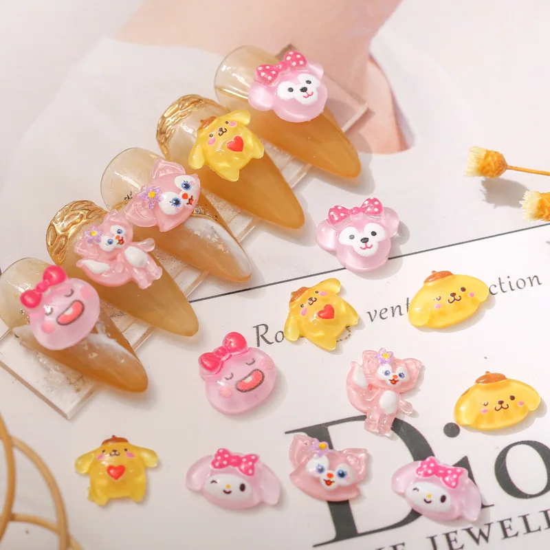 Новый Маникюрный мультяшный прозрачный цветной окрашенный кукла милая