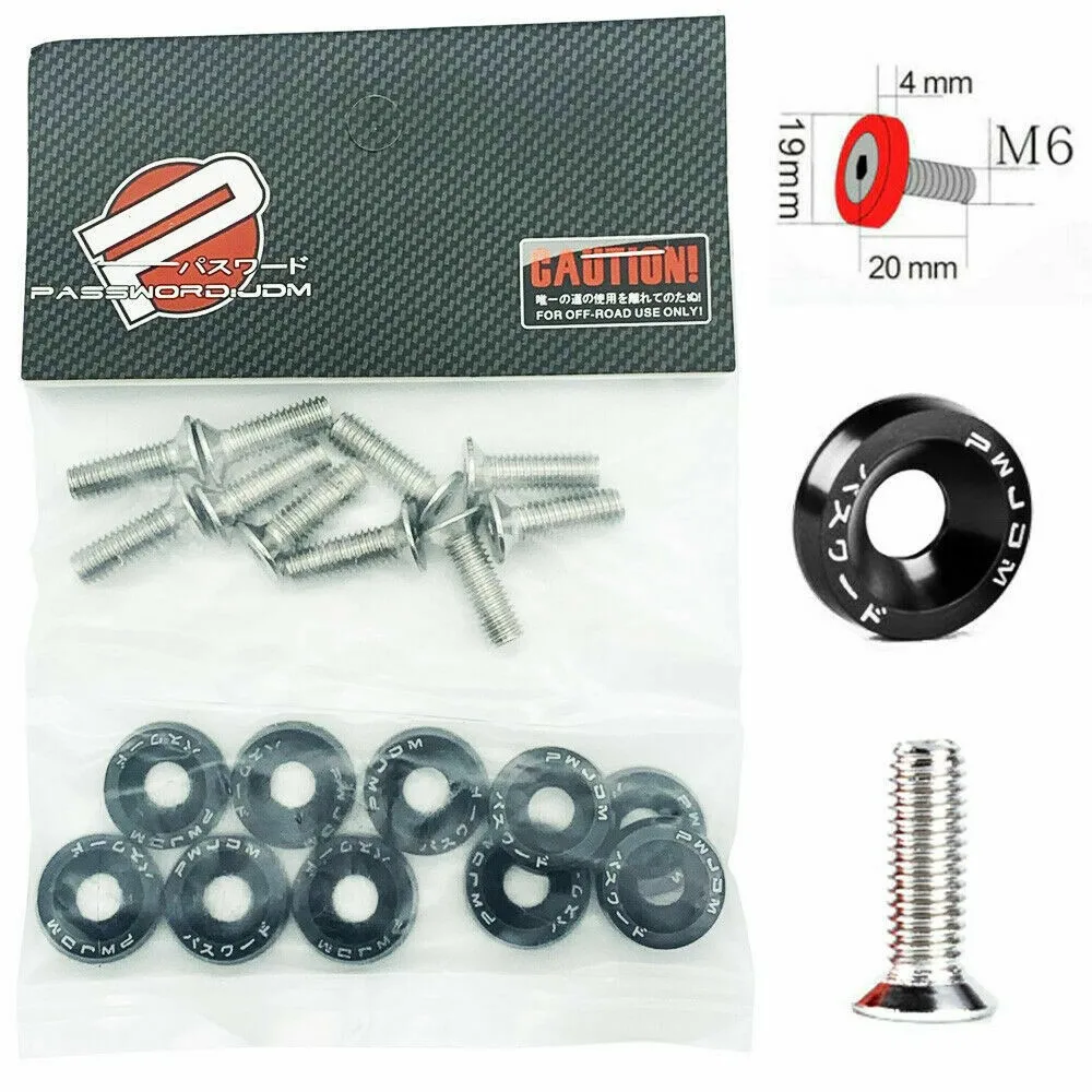 

20pcs/set Washers Screws Accessories Bolt Bumper Engine Bay Fender Parts
