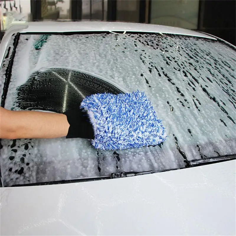 

Car Wash Cleaning Gloves Microfiber Towel Mitt Wax Detailing Brush Double-sided Microfiber Washable Chenille Gloves for Cars