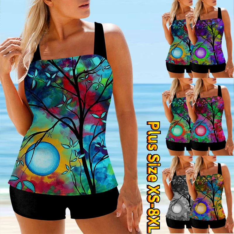 

Купальник из двух предметов, женская короткая юбка, новый дизайн, комплект с принтом, короткий топ, купальник, Женский комплект, пляжная одежда, летнее плавание, 2023