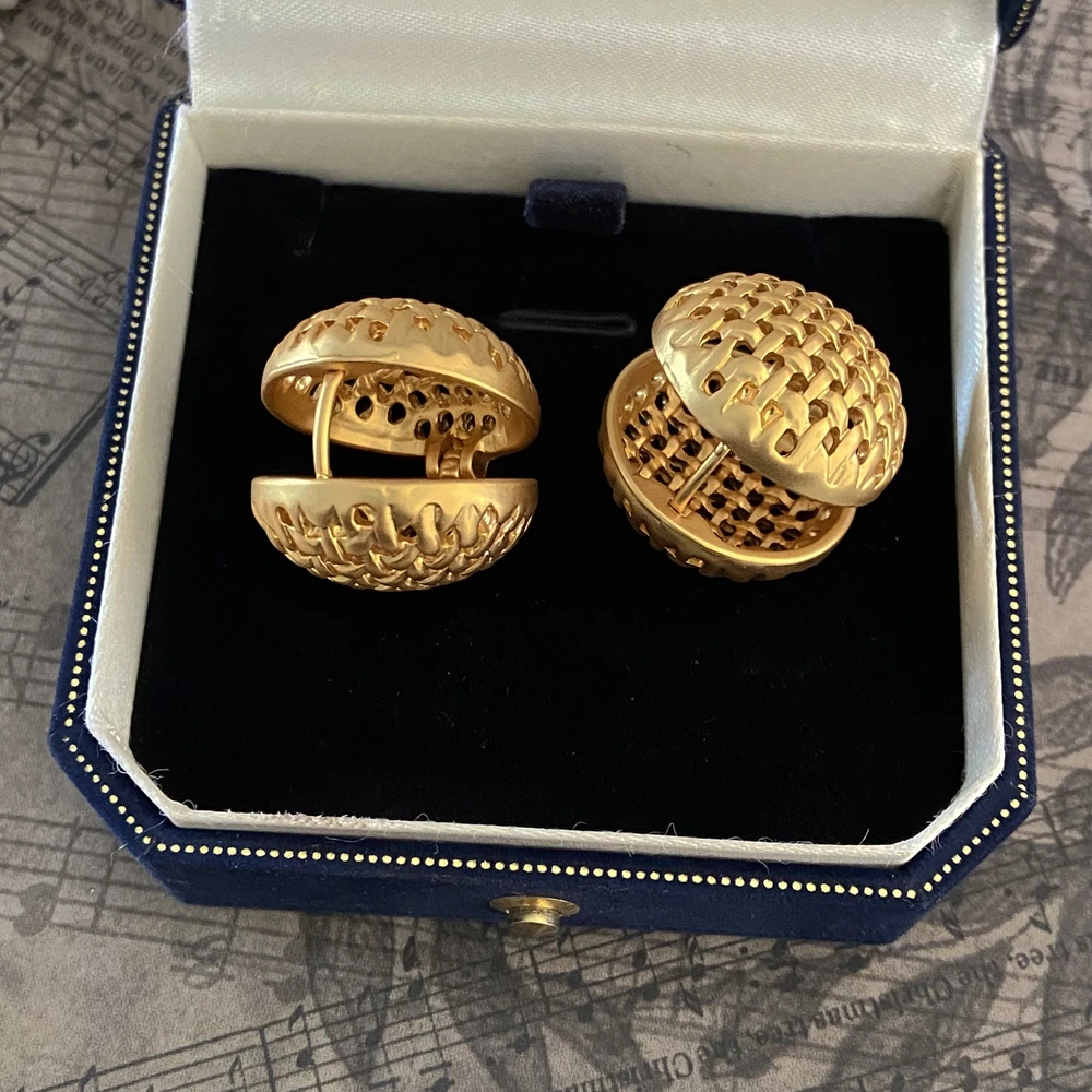 Ретро геометрический полый шар с двусторонними сережками роскошные модные