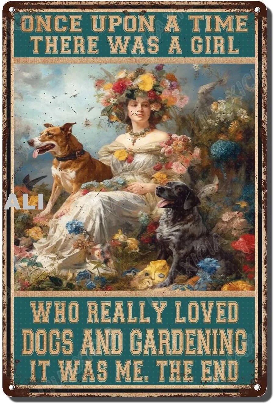 Ретро Металлические Оловянные Вывески Винтаж Одного разу Девушка Любимые Собаки
