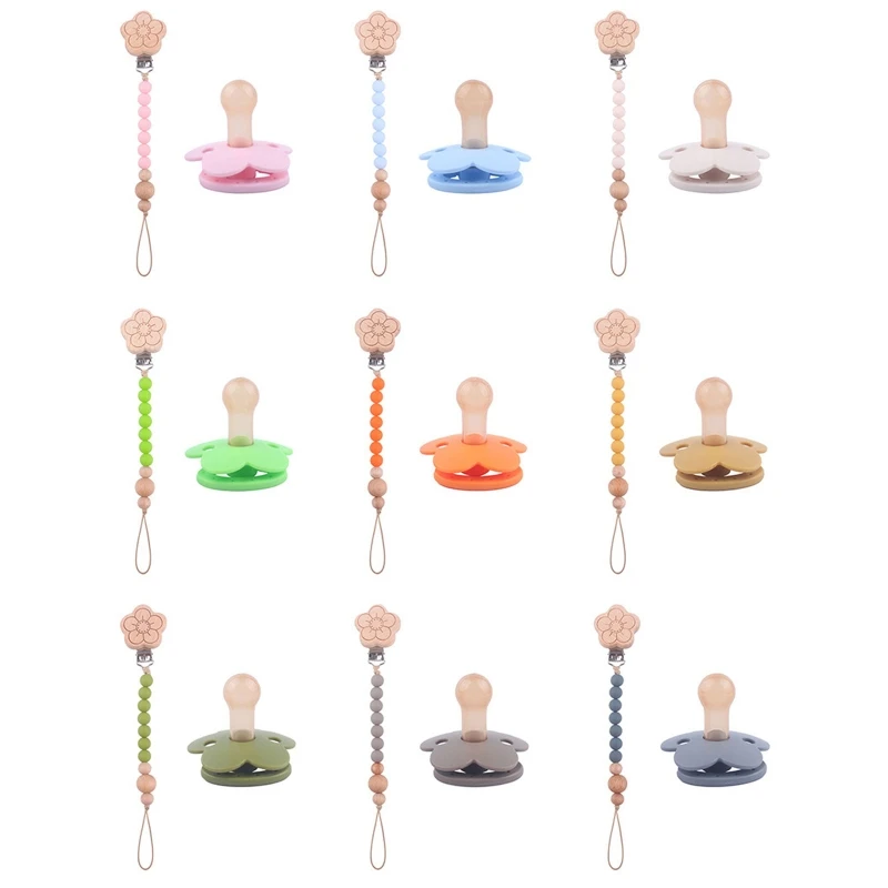 

Baby Nipple with Pacifier Chain Clip Pacifier Nursing Teether BPA Free Soother
