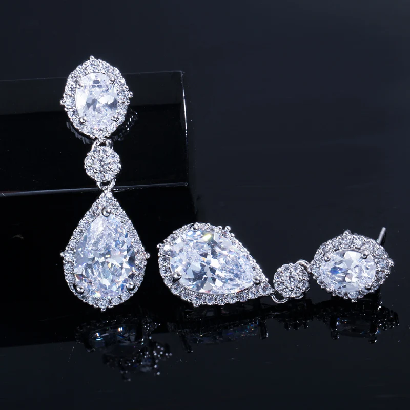 

ThreeGraces Stunning Cubic Zirconia White Gold Color Wedding Bridal CZ Dangle Earrings for Women Fashion Party Jewelry E1164
