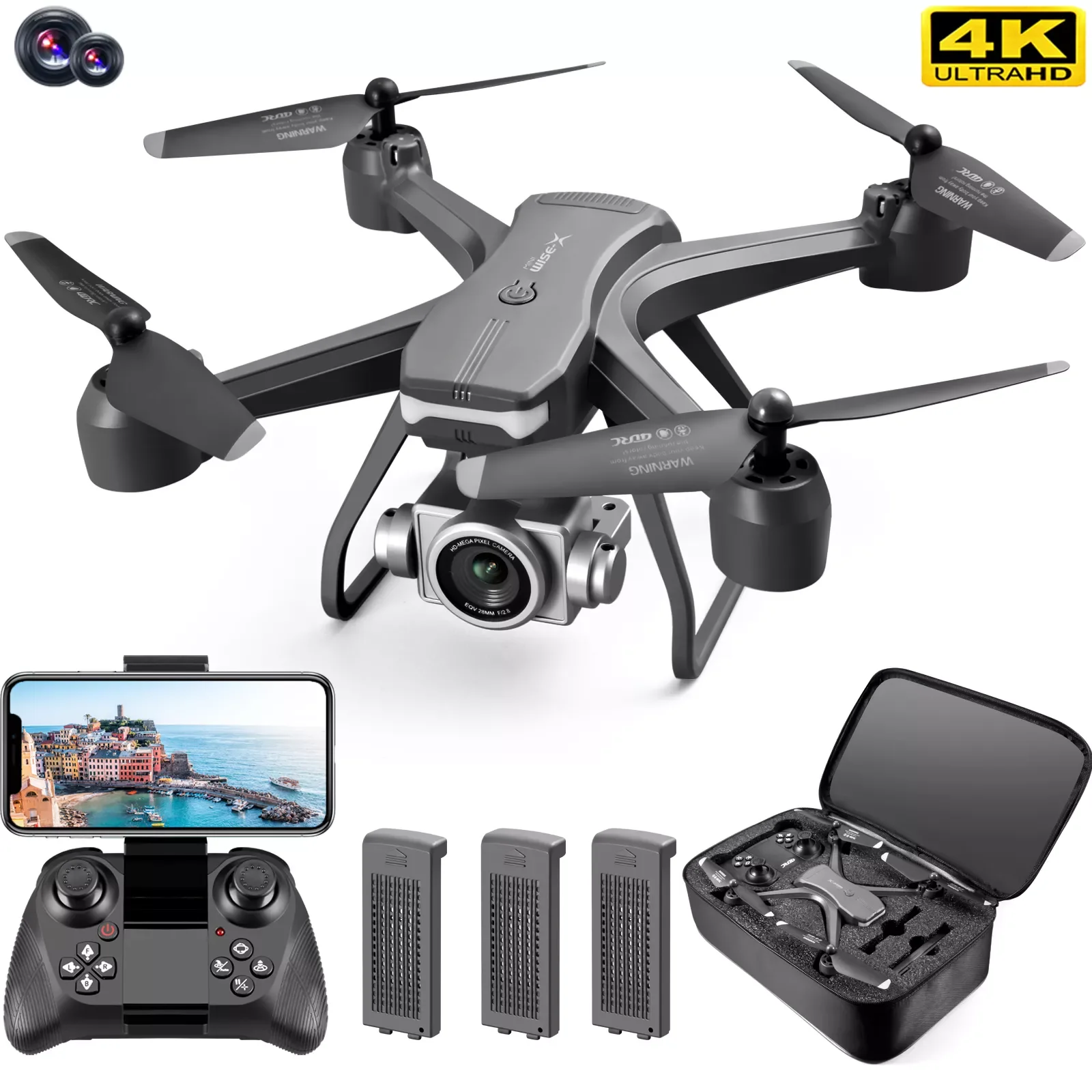 

Drone 4k profession HD Wide Angle Camera 1080P WiFi Fpv Drone Dual Camera Height Keep Drones Camera Helicopter Toys