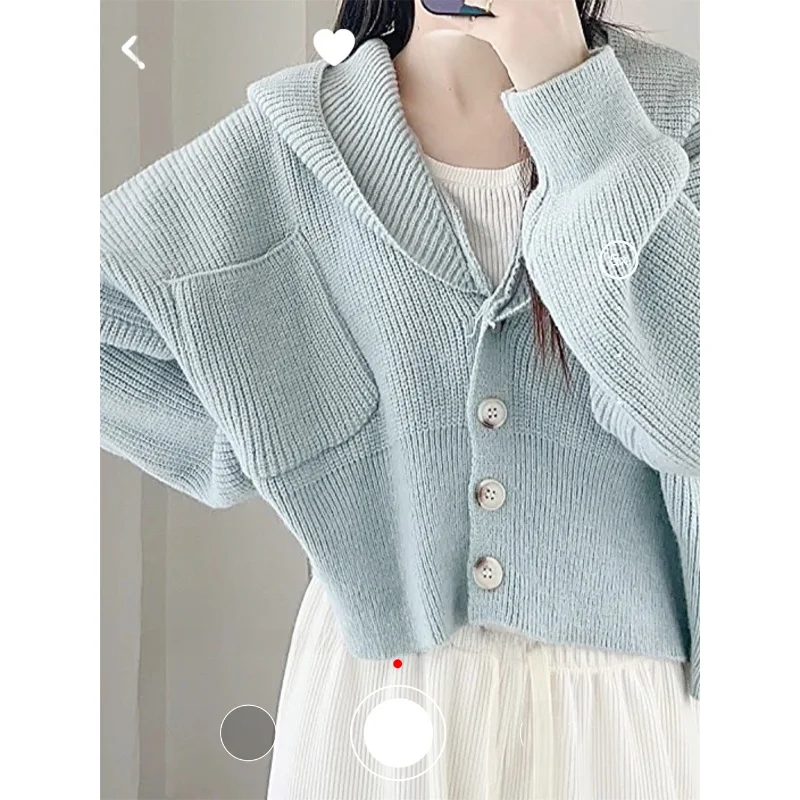 ◆ ~ Мягкий клейкий короткий капюшон с лацканами во французском стиле