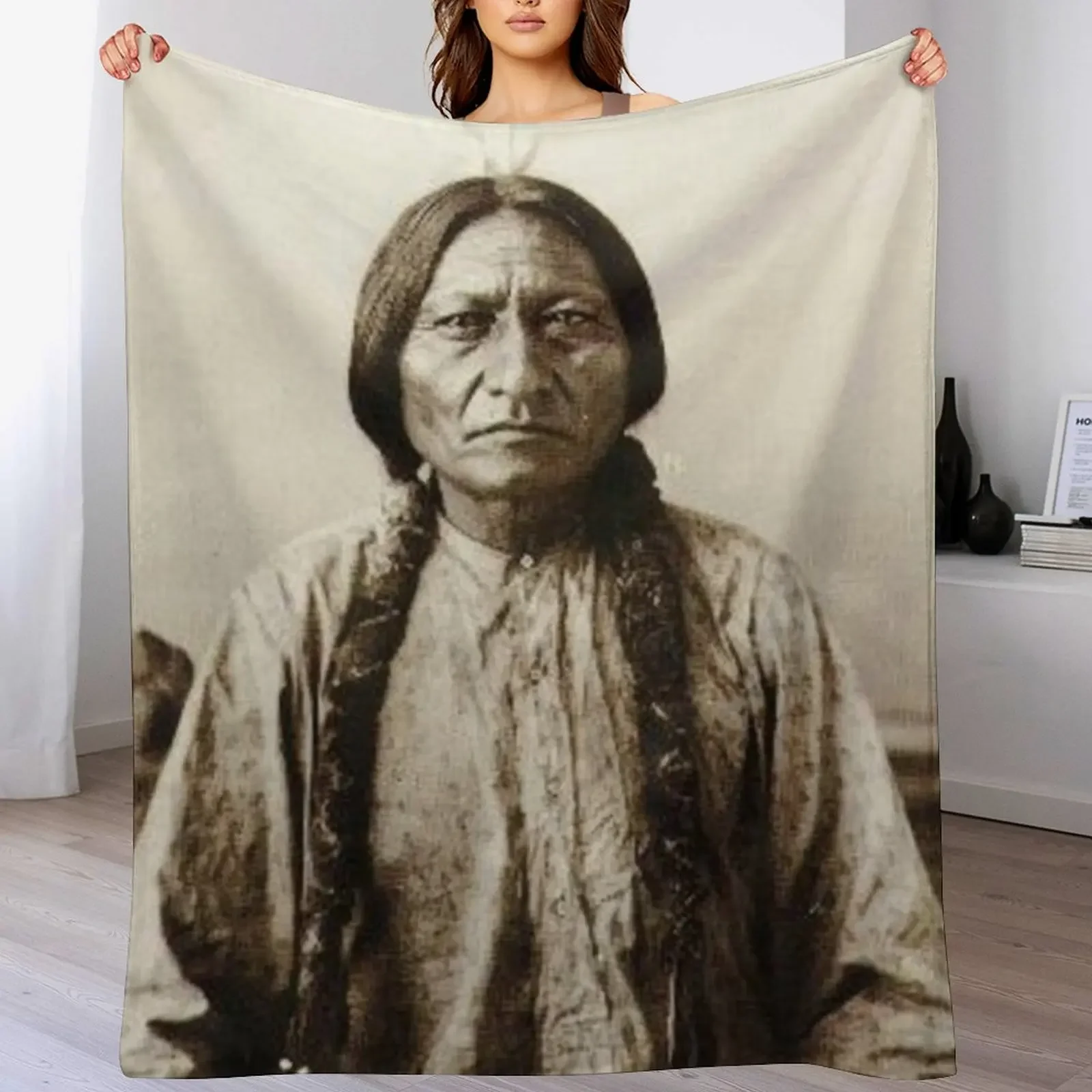 Сидящий бык - плед Hunkpapa Lakota модные одеяла для диванов ворсовые