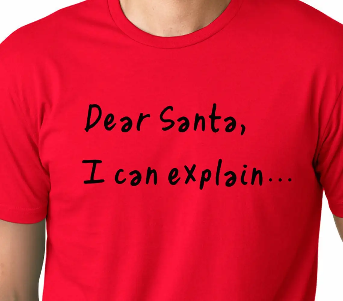 

Dear Santa I can explain...... funny Christmas T shirt screenprinted Santa Humor Tee Christmas gifts funny Santa shirt