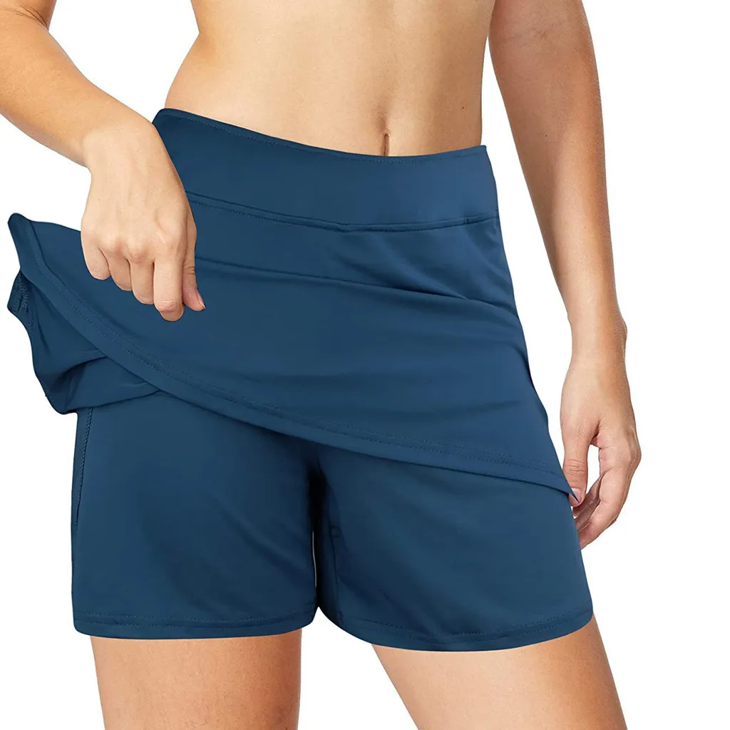 

2 In 1 Shorts Women Fitness Training Balls Stretch Inside Pockets Leggings Solid Color Summer Jogging Sports Work Out Shorts 4