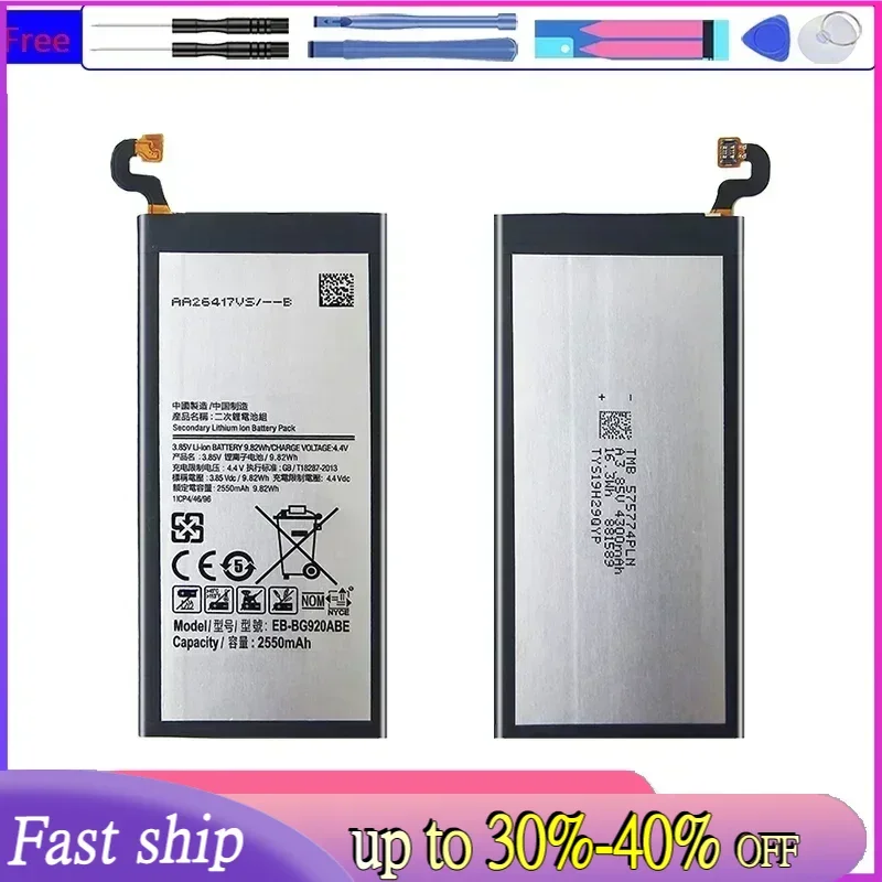 EB-BG920ABE EB-BG920ABA Аккумулятор для Samsung Galaxy S6 G9200 G9208 G9209 G920F G920 G920V/T/F/A/I 2550 мАч телефона