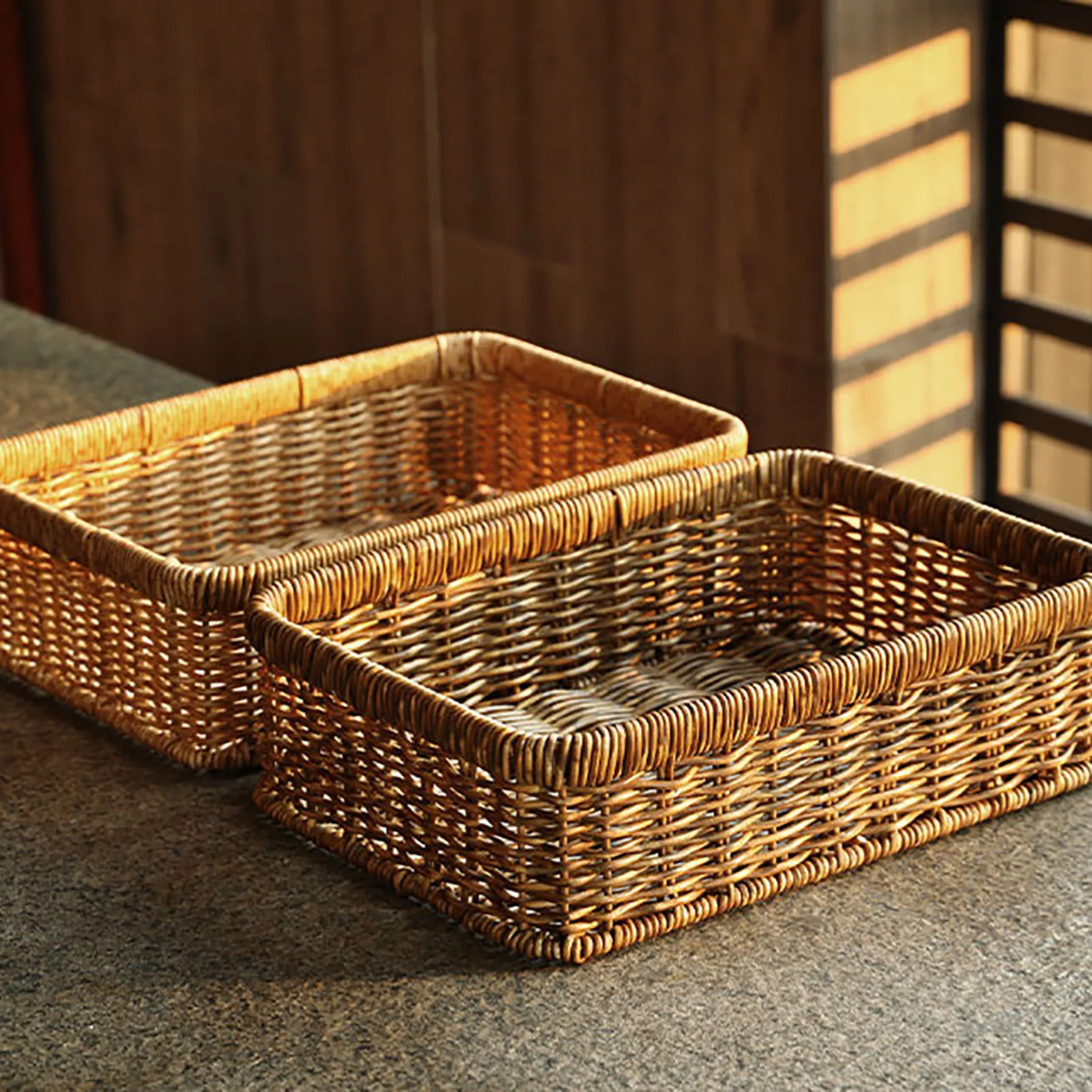 

Искусственные плетеные корзины для хранения фруктов из искусственного ротанга