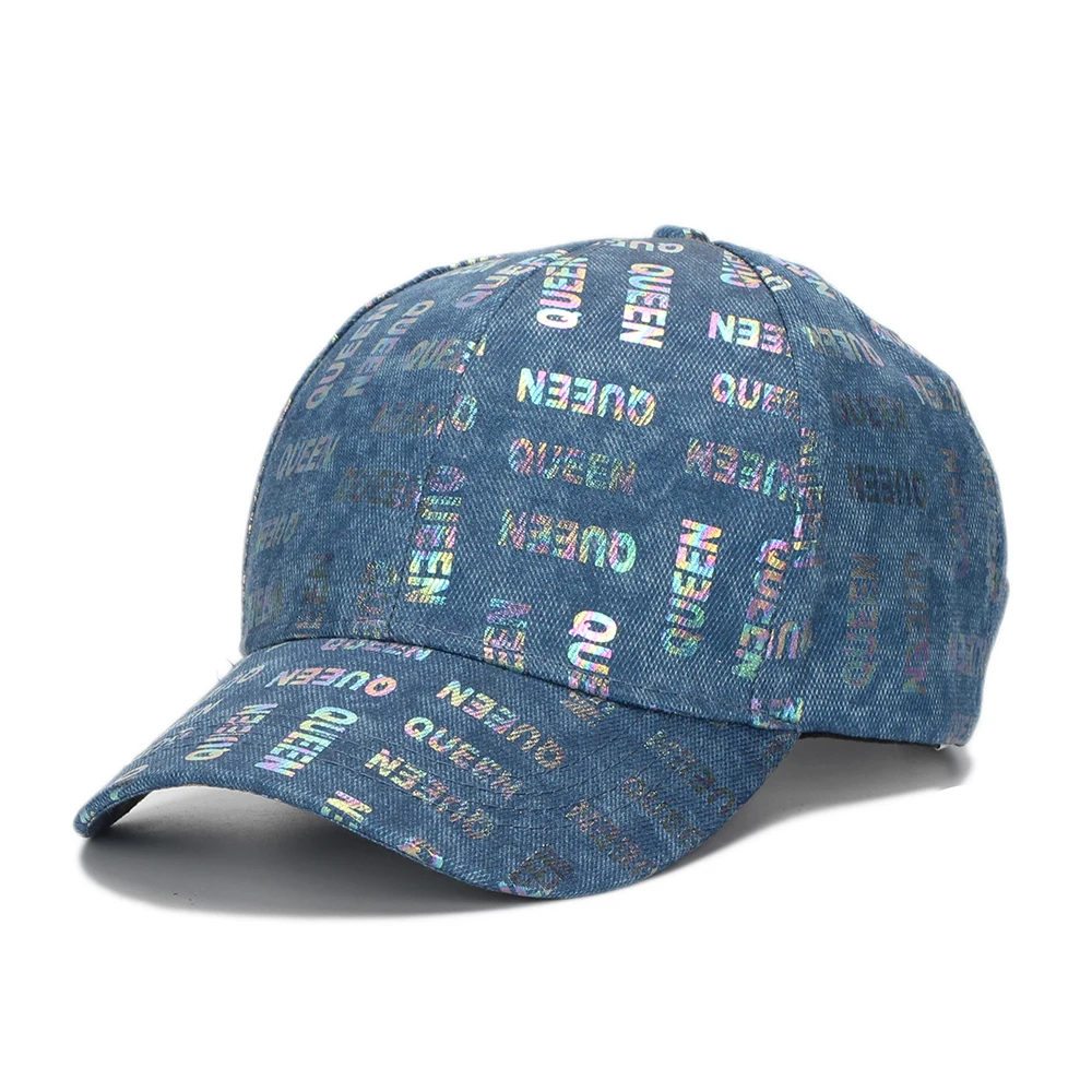 

Новинка 2023, модная бейсболка для мужчин и женщин, бейсболка с блестящими стразами, Кепка из потертого денима, яркий подарок для женщин, Регулируемая Кепка