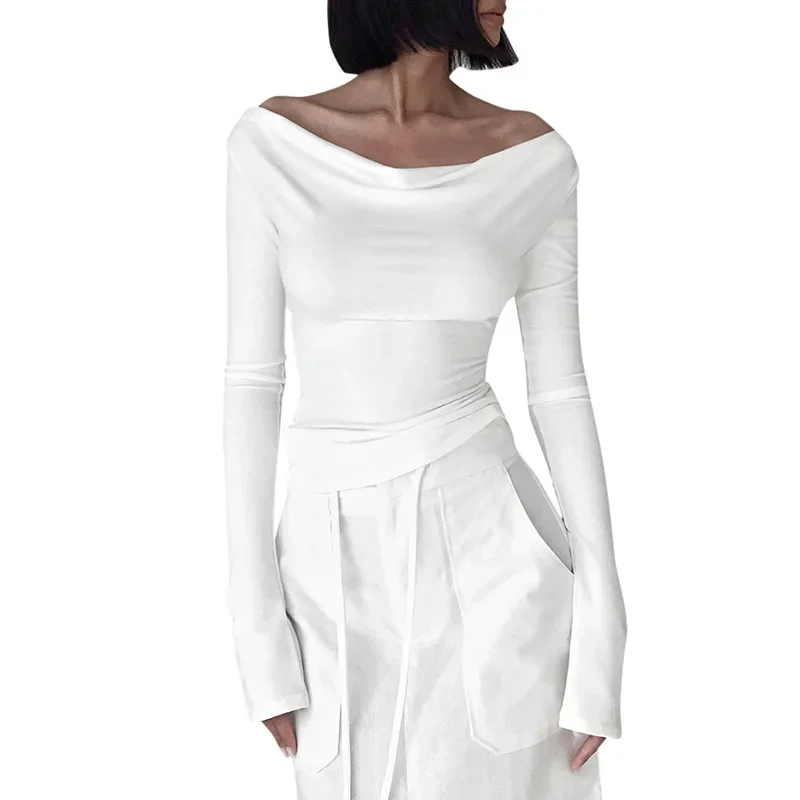 Женский однотонный топ с открытой спиной элегантная пикантная футболка длинным