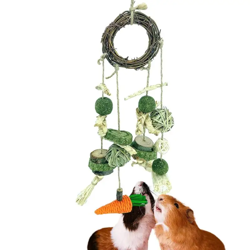 

Bird Chewing Toy Parrot Hanging Bite Rattan Ball Toys Parrots Parakeet Birdcage Decoration Rabbit Hamster Chew Toys