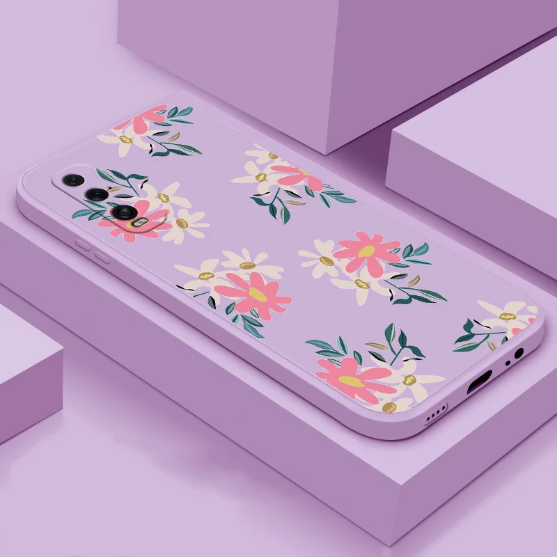 

For OPPO Find X2 Pro Find X3 soft phone case TPU silicone flower phone Shell simple color back cover phone case