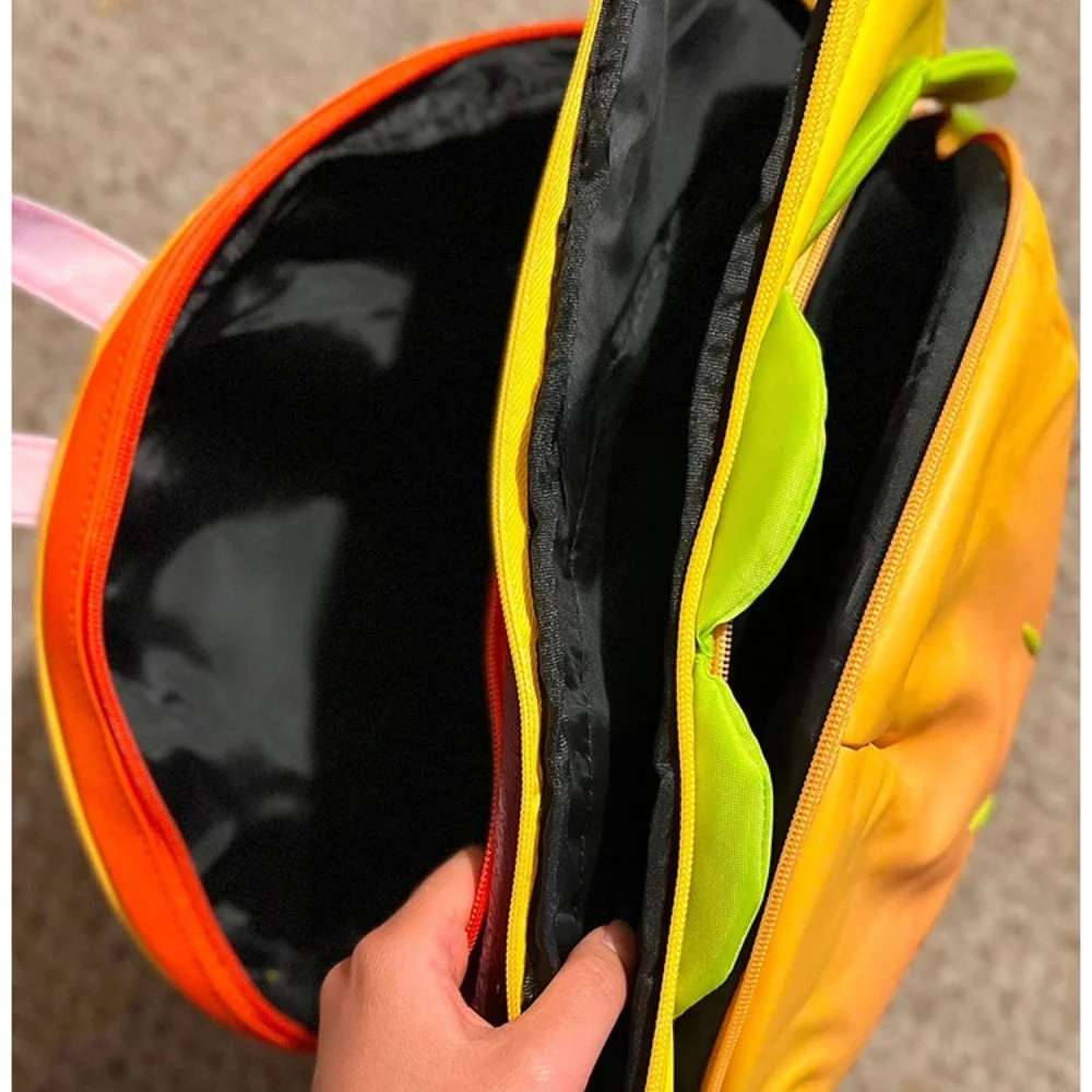 Стильный рюкзак с гамбургерами портативная Повседневная Сумка-тоут на молнии