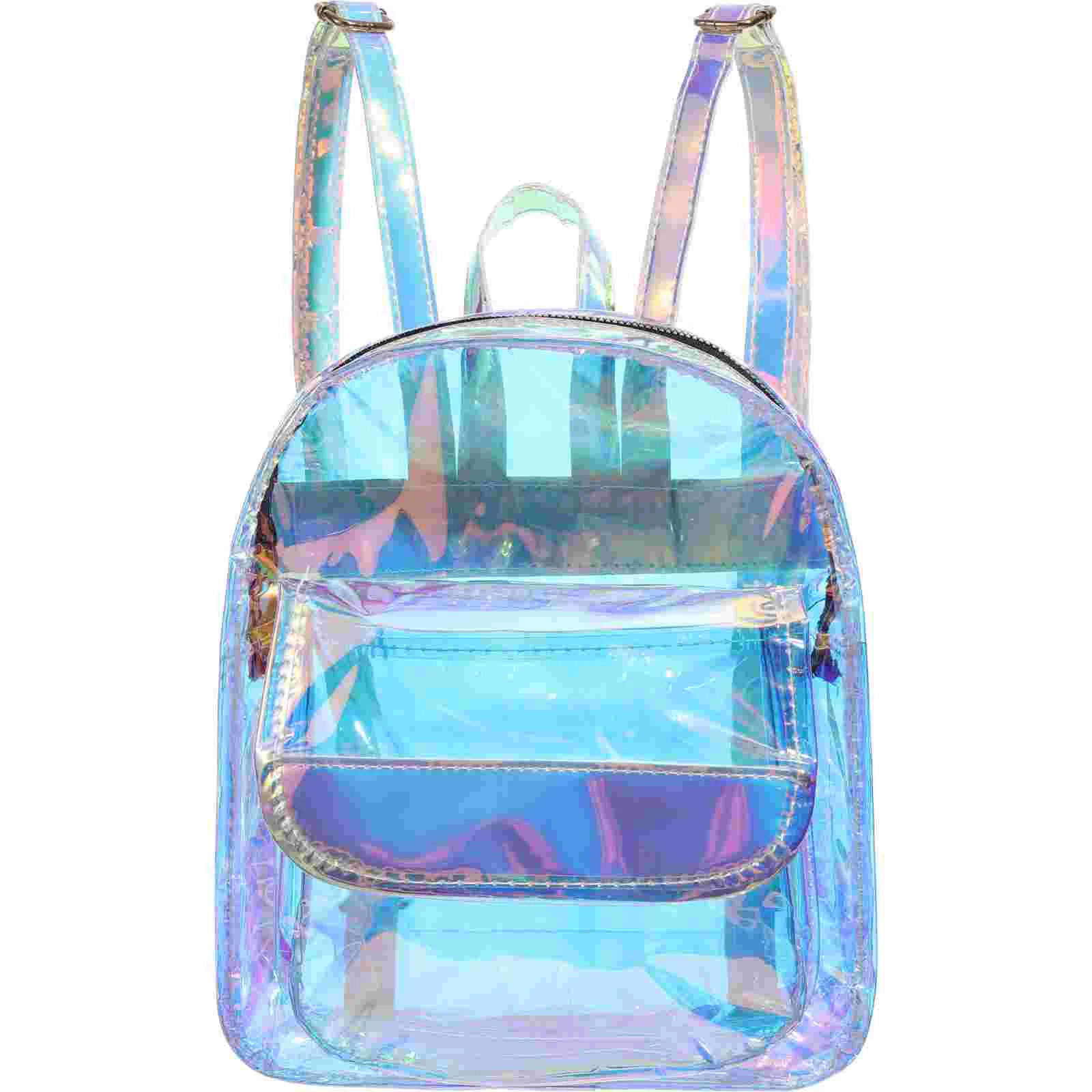 

1pc Backpack Transparent Fashion Shiny Makeup Bag Handbag School Bag Travel Bag for Student Ladies