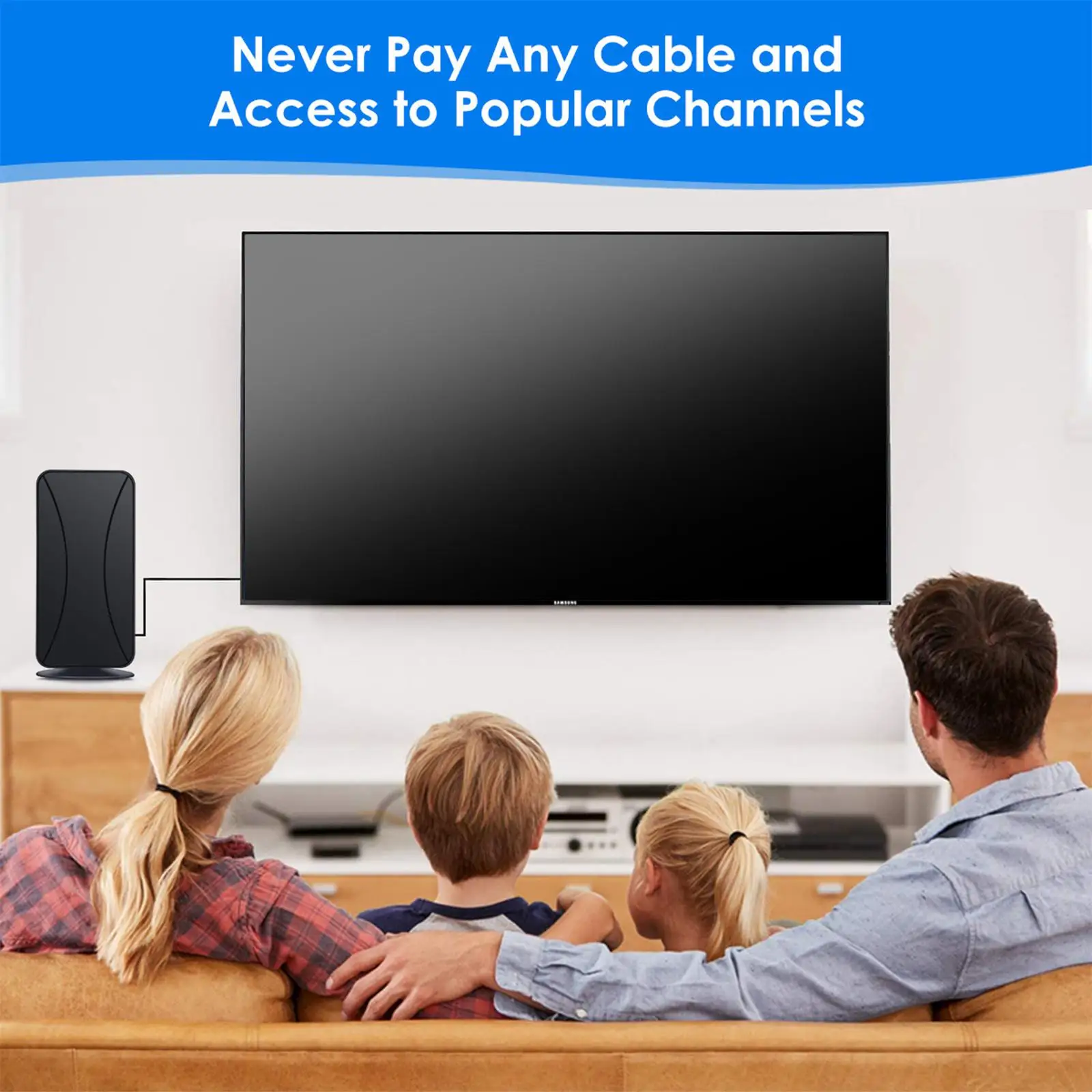 

HDTV Digital Antenna with 16.4ft Cable 50-80 Miles Range Dvb-T2 Outdoor Digital TV Antenna for Indoor Television Drama TV Show