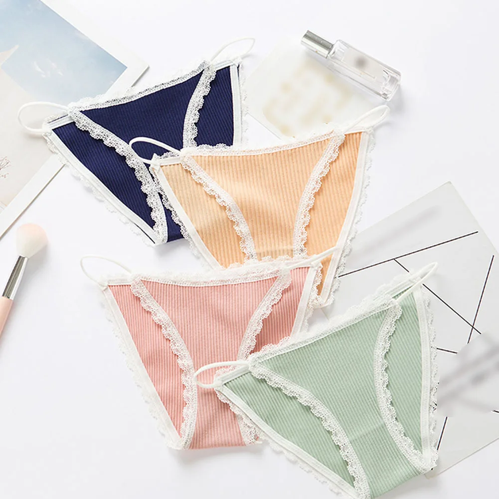 

Сексуальные кружевные женские трусики, трусики с низкой посадкой, удобное хлопковое нижнее белье, однотонное модное нижнее белье, женские т...