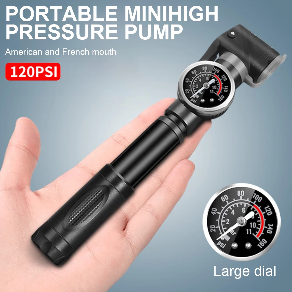 

MTB Suspension Air Pump Bicycle Shock Fork Pump 160psi Bike Motor Schrader Presta Tyre Inflator Mini Gauge Tire Pumping