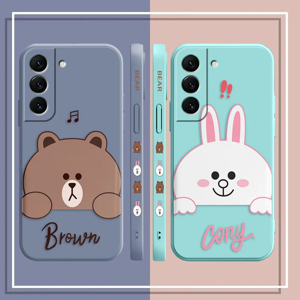 Case For Samsung Galaxy S23 S22 S21 S20 FE S11 S11E S10 S10E S9 S30 Ultra Plus 4G 5G Case Funda Cqoue Shell Capa Cute Brown Bear