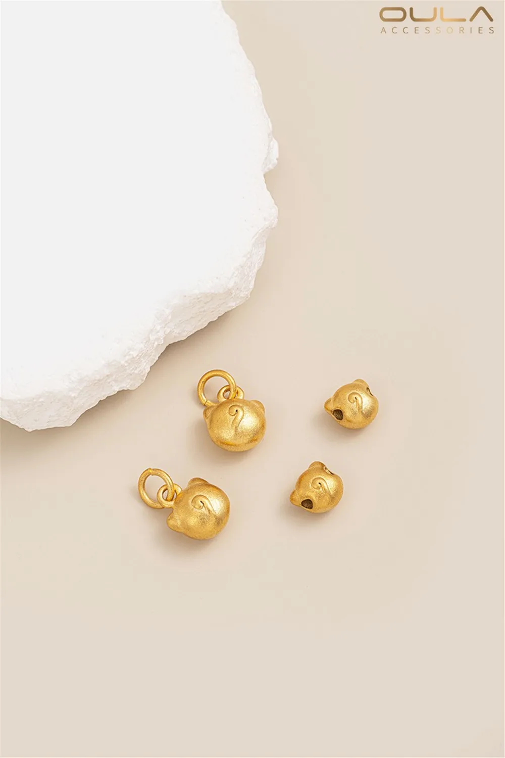 14-каратное позолоченное покрытие аксессуары круглая голова кошки через