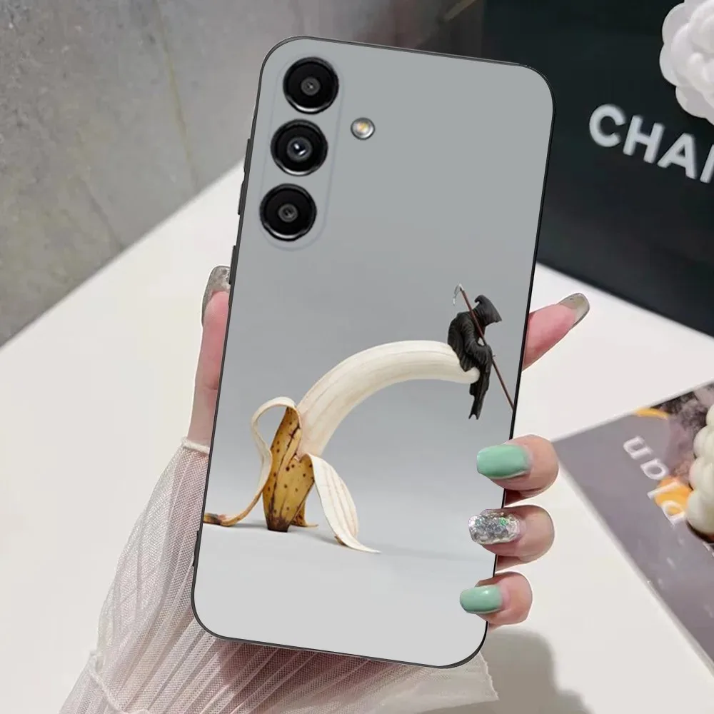 Эстетический чехол Banana для телефона Samsung S24 S21 S22 S23 S30 Ultra S20 Plus Fe Lite Note 10 9 5G черный