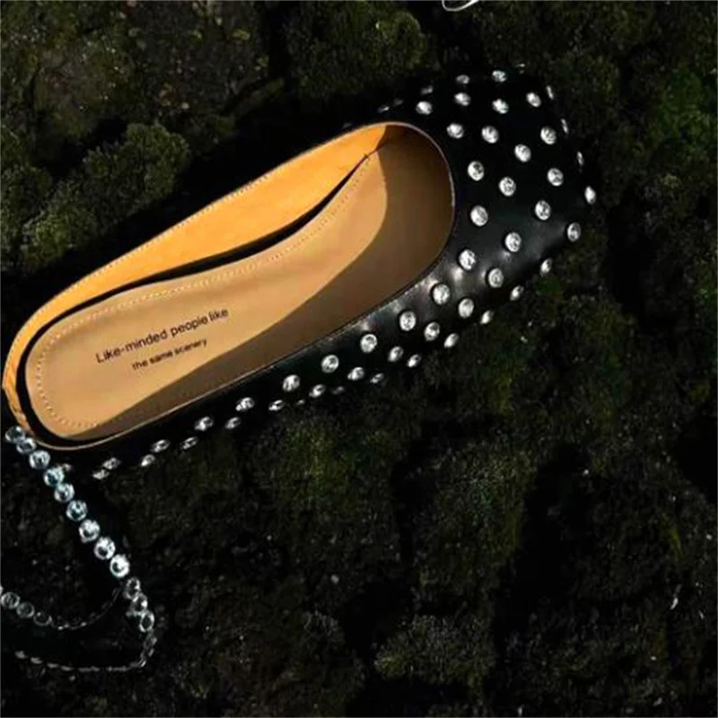 Женские туфли со стразами женская обувь на Плоском Каблуке женские мюли с