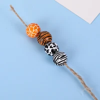 10 20 50 diy 16mm giraffe tiger leopard stripes print wood beads custom crafts kids toy bracelet accessories for jewelry making