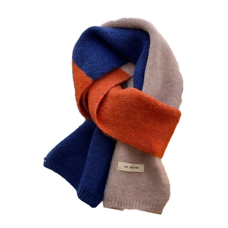 

Зимний теплый шарф 2022, вязаные шарфы в Корейском стиле, утепленный шерстяной шейный платок, мягкая длинная шаль, шейный платок, женский