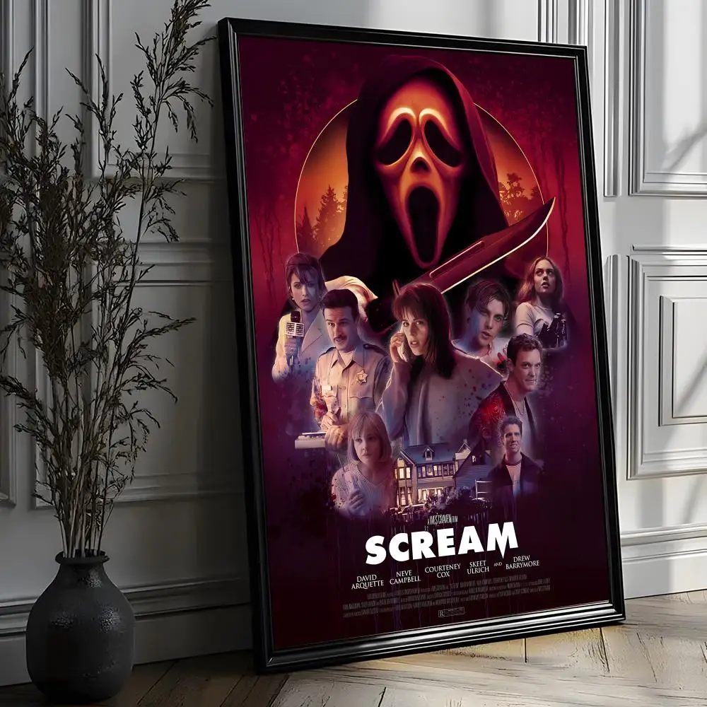 Фото Постер фильма ужасов и триллеров S-ScreaM, HD-арт, наклейка на стену, декор для комнаты, водонепроницаемый, для дома, гостиной, бара, эстетическое украшение №4