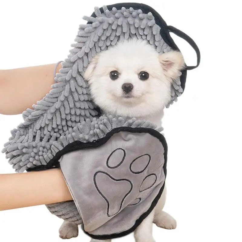 Super Absorbent Microfibre Pet Towels For Dogs Hand Wipe Design Soft Large Dog Towels 24.4x9.06 Inch Grey