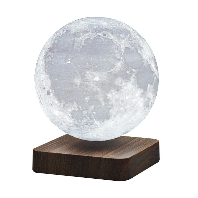 

Levitating Moon Lamp,3D Printing Magnetic Floating Lunar Night Light for Home Office Room,Touch Control 3 Colors,Spining in Air