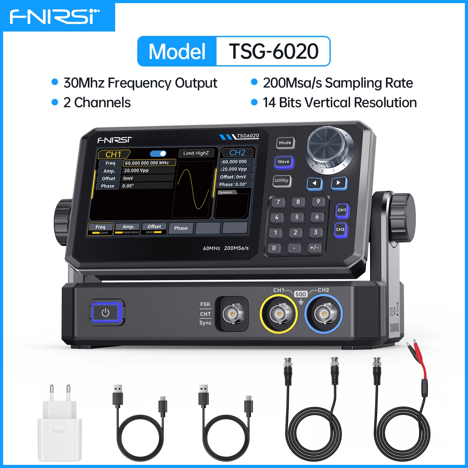 

FNIRSI TSG6020/TSG3020 двухканальный генератор сигналов