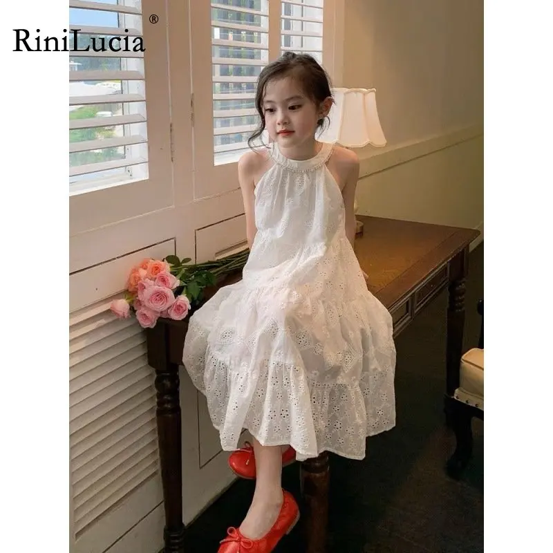 

Новинка 2023, платье для маленьких девочек, без рукавов, однотонное детское платье с цветочным рисунком, летнее платье для дня рождения, для крещения подружек невесты, пляжные платья