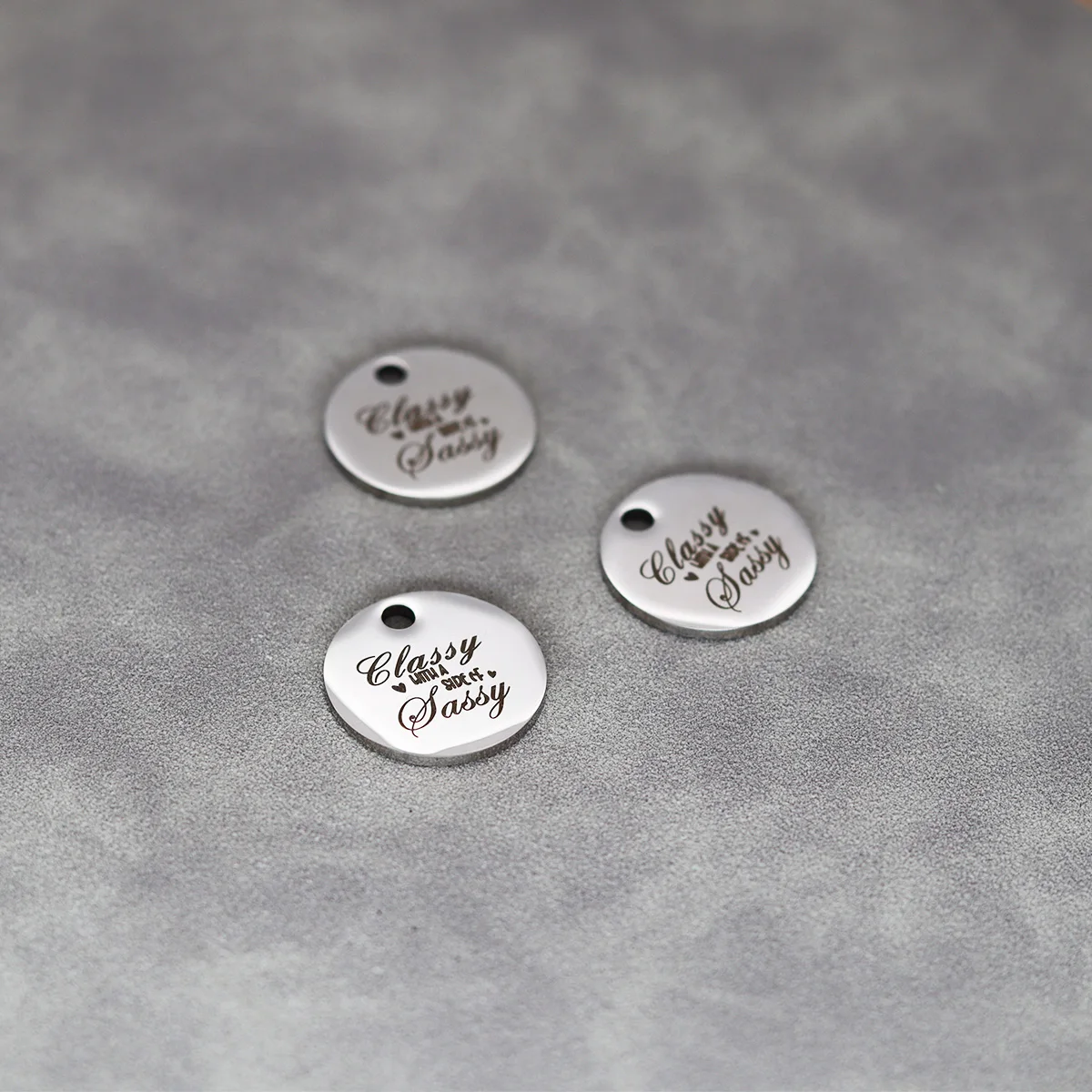 3 шт./партия подвески из нержавеющей стали с гравировкой лазером